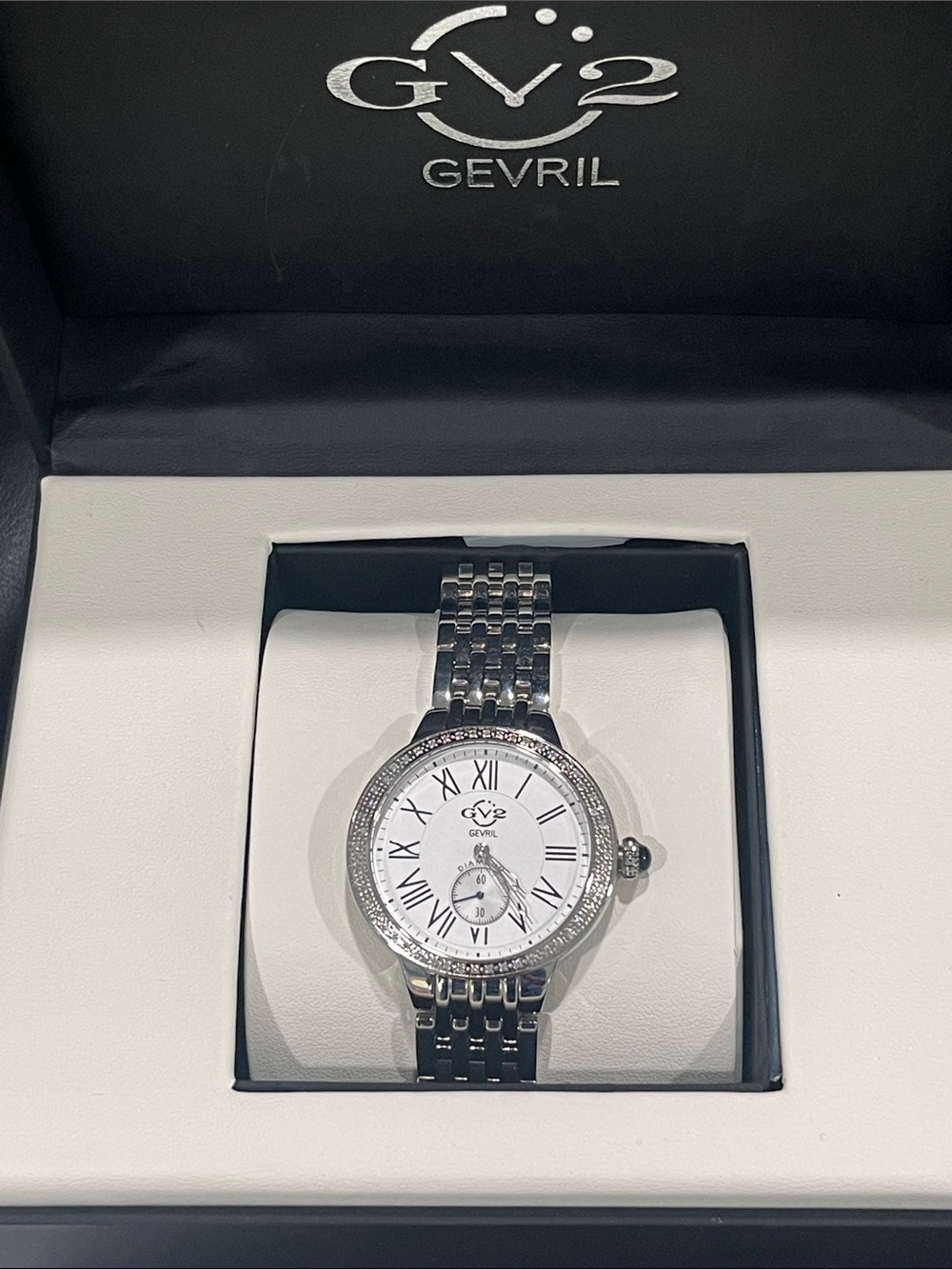 Gevril Women’s Silver Stainless Steel Watch with White Dial
